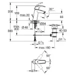 Eurosmart Baterija za Lavabo sa Podsklopom Veličine M 23322001
