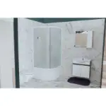 Fonte Lux Tuš Srebrna Kabina sa Dubokom Malta Tuš Kadom R90