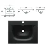 Rigo 600BX Verde Salvia Lavabo E-8099-60 Matt Black