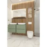 Rigo 600BX Verde Salvia Konzolni Ormarić sa Pločom bez Nadgradnog Umivaonika