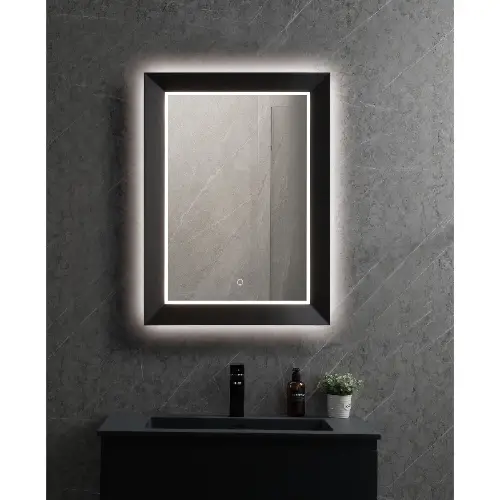 LED ogledalo crni okvir 60x80