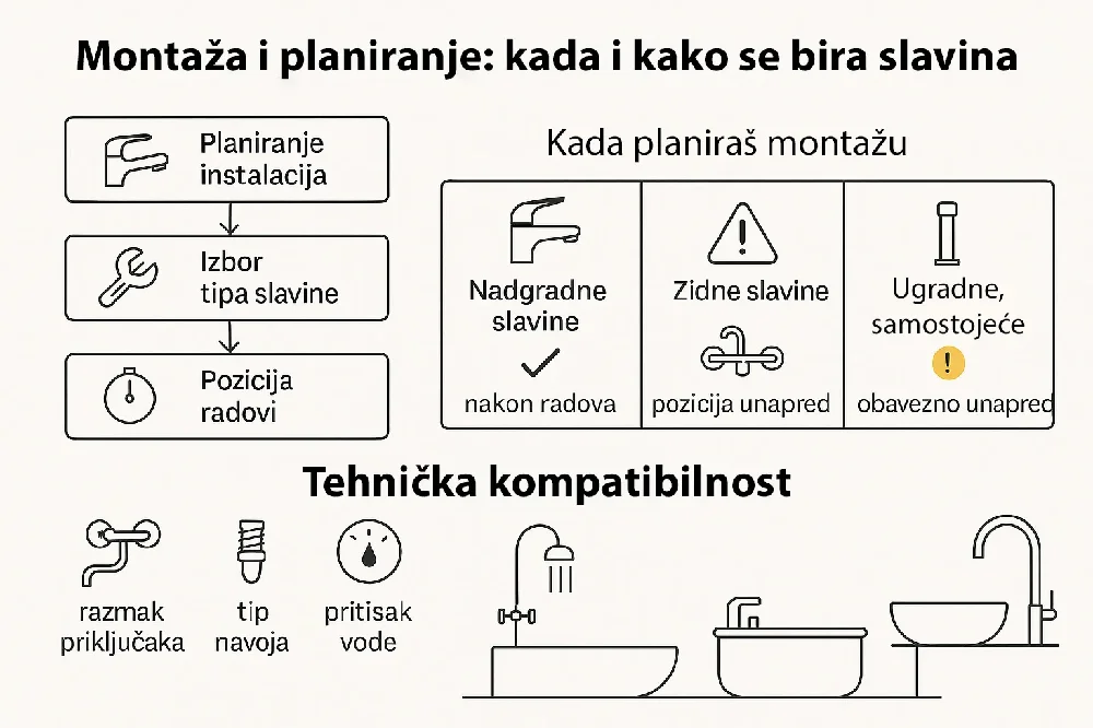 kako se bira slavina za kuhinju ili kupatilo infografik