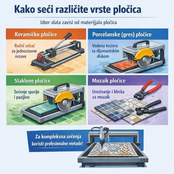 kako seći različite vrste pločica