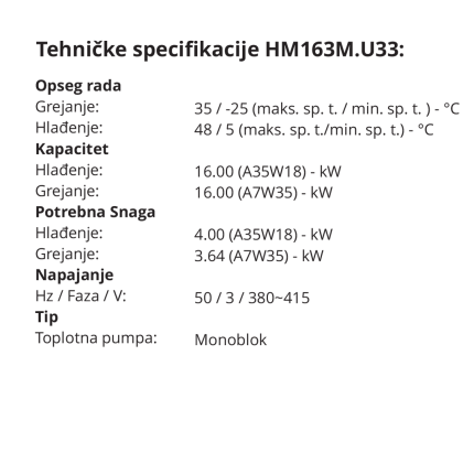 Therma v monobloc Toplotna pumpa HM163M.U33